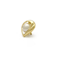 Pearl uhani v obliki črke (14K) s srcem - Popular Jewelry - New York