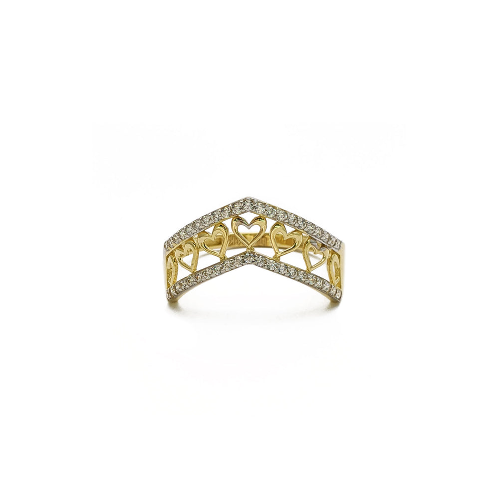 Hearty Chevron Ring (14K) front - Popular Jewelry - New York