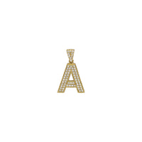 Iced-Out-Anfangsbuchstaben A-Anhänger (14K) vorne - Popular Jewelry - New York
