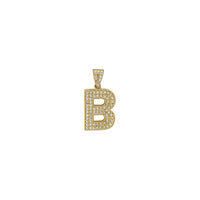 Iced-Out Initial Letters B Pendants (14K) front - Popular Jewelry - New York
