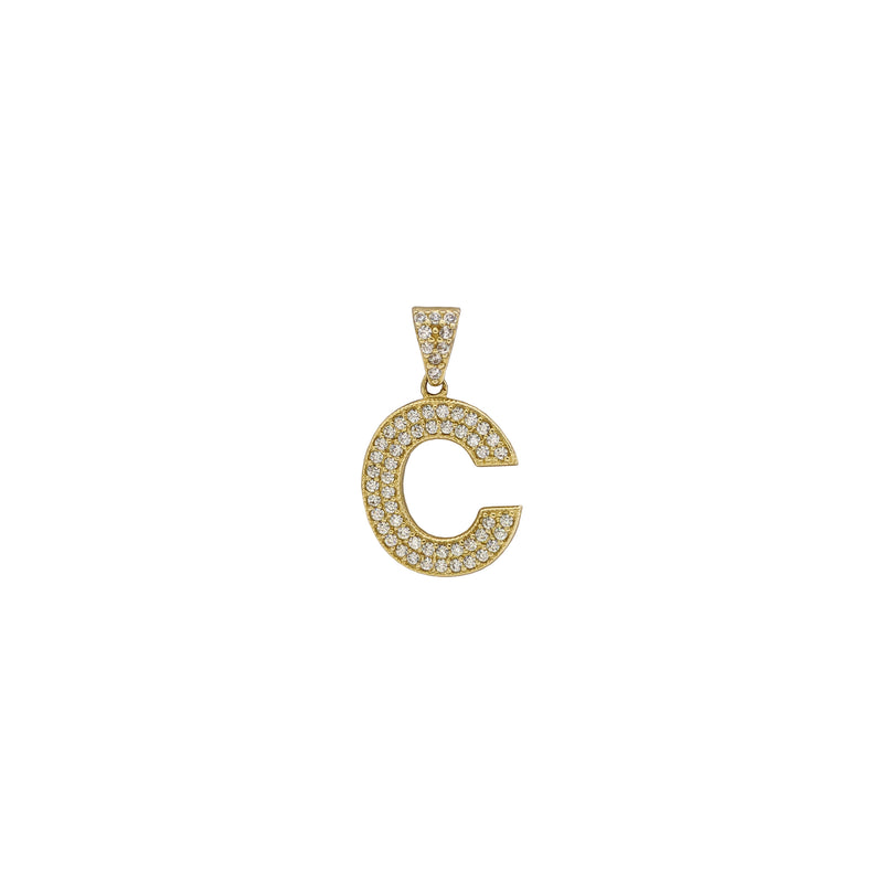 Iced-Out Initial Letters C Pendants (14K) front - Popular Jewelry - New York