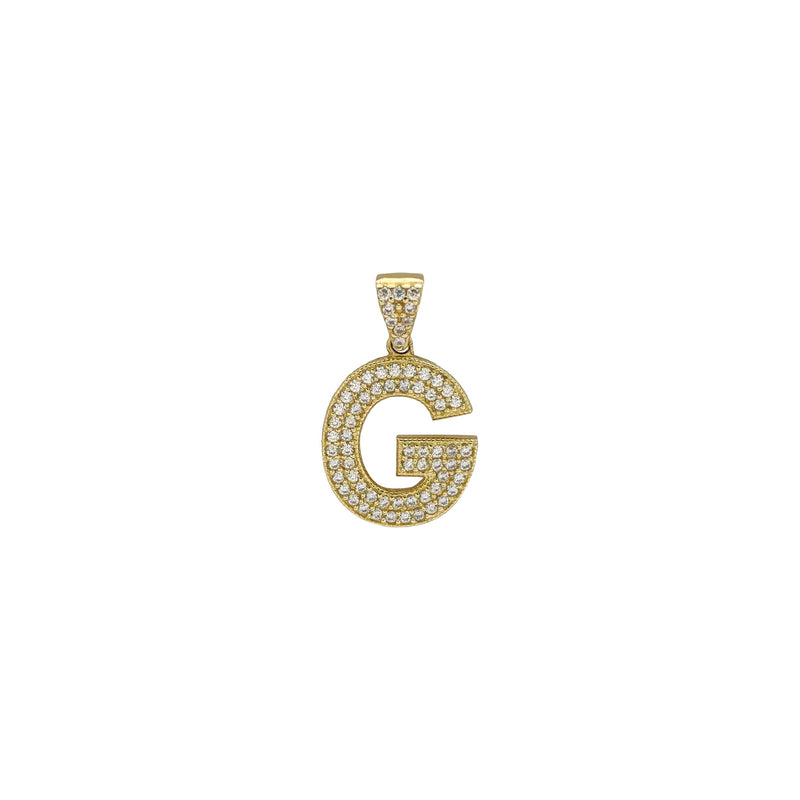 Iced-Out Initial Letters G Pendants (14K) front - Popular Jewelry - New York