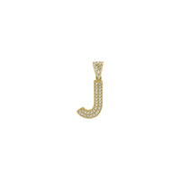 Mga Paunang Iced-Out na Iced-Out na J Pendants (14K) sa harap - Popular Jewelry - New York