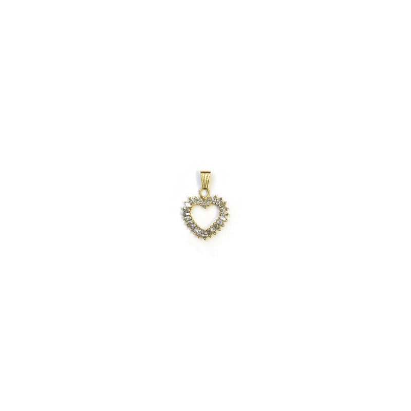Marquise Heart Frame Diamond Pendant (14K) front - Popular Jewelry - New York