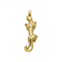 Matte Crawling Panther Pendant (14K) front - Popular Jewelry - New York