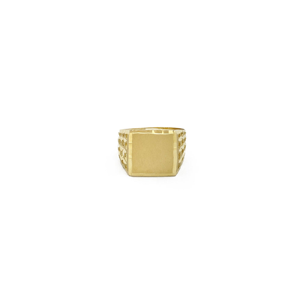 Matte Square Signet Ring (14K) front - Popular Jewelry - New York