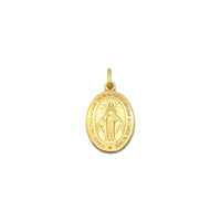 Miraculous Oval Medal Pendant (14K) front - Popular Jewelry - New York