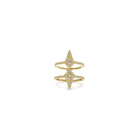 Opposed Kites Double Ring (14K) front - Popular Jewelry - New York