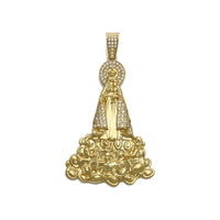 Our Lady of Charity Icy Pendant (14K) large - front - Popular Jewelry - New York