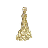 Our Lady of Charity Icy Pendant (14K) large - side - Popular Jewelry - New York