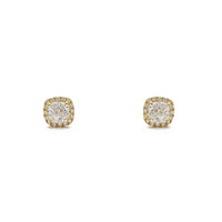 Anting-anting berlian buatan kusyen Halo Stud (14K) - Popular Jewelry - New York