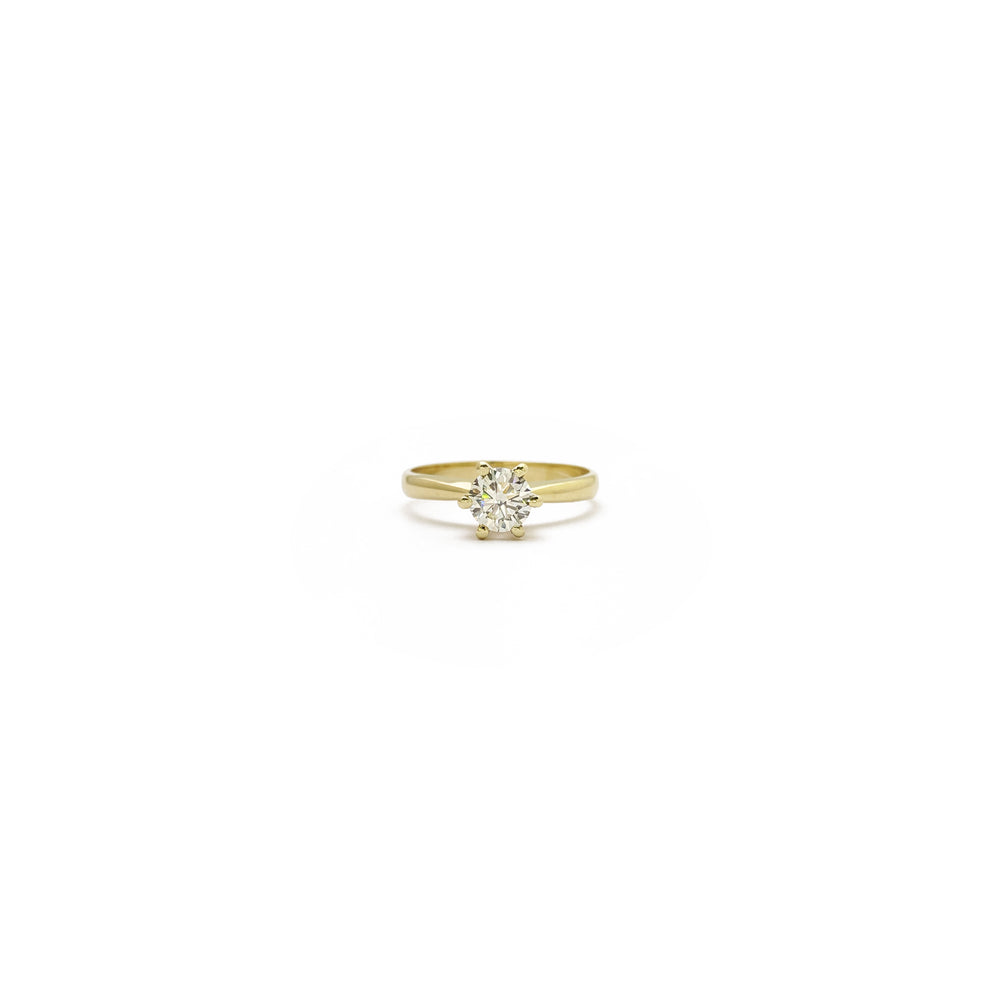 Round Diamond Six-Prong Solitaire Ring (14K) front - Popular Jewelry - New York