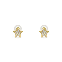 Сережки-гвоздики зі скупченням зірок (14K) спереду - Popular Jewelry - Нью-Йорк