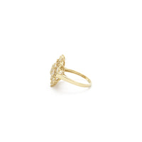Symmetric Floral Cluster CZ Ring (14K) side - Popular Jewelry - New York