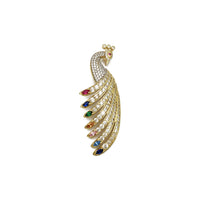White Peacock Pendant (14K) front - Popular Jewelry - New York