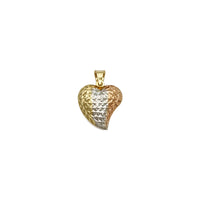 Tri-Koulè Sparkly kè Pendant (14K) devan - Popular Jewelry - Nouyòk