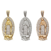 Diamond-Iced Guadalupe Pendant (14K)