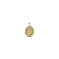 Guadalupe Virgin háromszínű ovális medál (14K) elöl - Popular Jewelry - New York