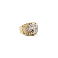 Glacia Roaring Panther Tri-Color Ring (14K) flanko - Popular Jewelry - Novjorko