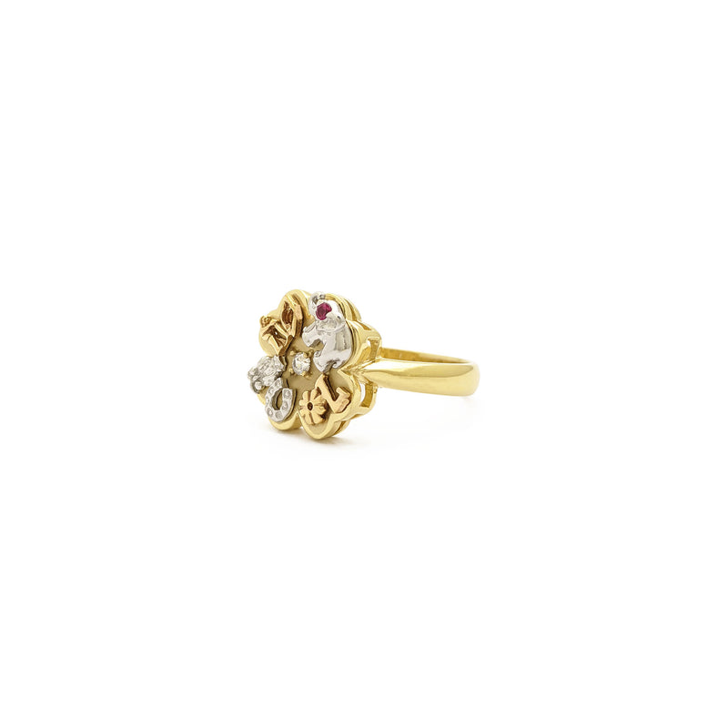 Lucky Charms Clover Ring (14K) side - Popular Jewelry - New York