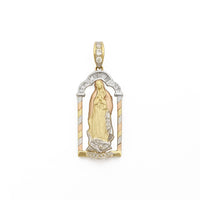 Our Lady of Guadalupe Tri-Color Arch Pendant (14K) front - Popular Jewelry - New York
