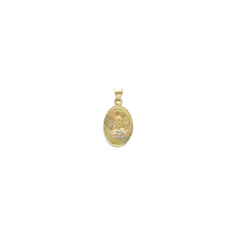 Sacred Heart of Jesus Oval Pendant (14K) front - Popular Jewelry - New York