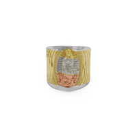 Trojfarebný guadalupský zvlnený prsteň (14K) vpredu - Popular Jewelry - New York