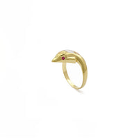 Tri-Tone Dolphin Ring (14K) diagonal - Popular Jewelry - New York
