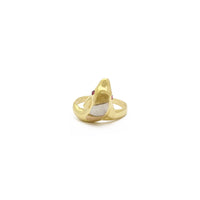 Tri-Tone Dolphin Ring (14K) front - Popular Jewelry - New York