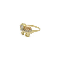 Tri-Tone Elephant Ring (14K) side - Popular Jewelry - New York