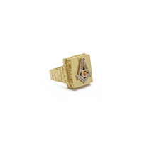 Carré maçonnique tricolore et anneau de boussole (14K) côté 2 - Popular Jewelry - New York