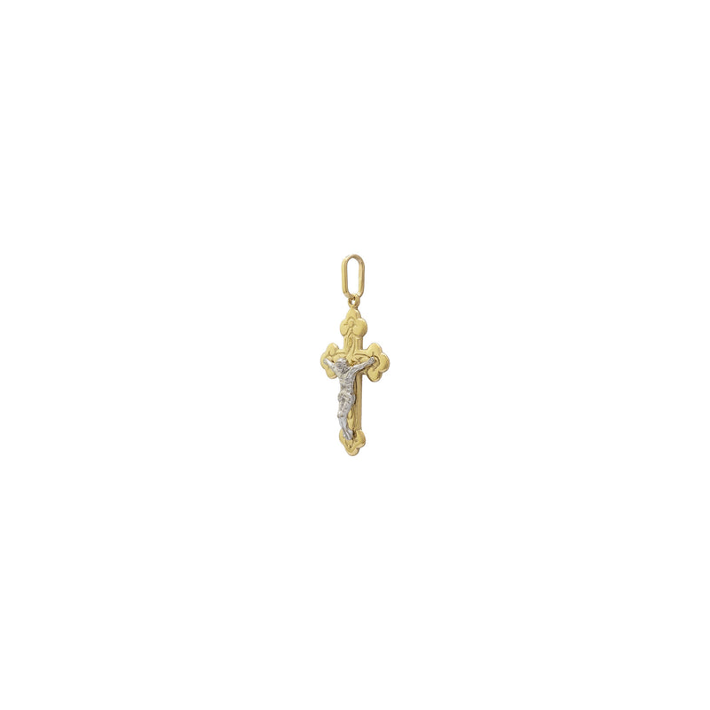 Budded Crucifix Cross Pendant (14K) side - Popular Jewelry - New York