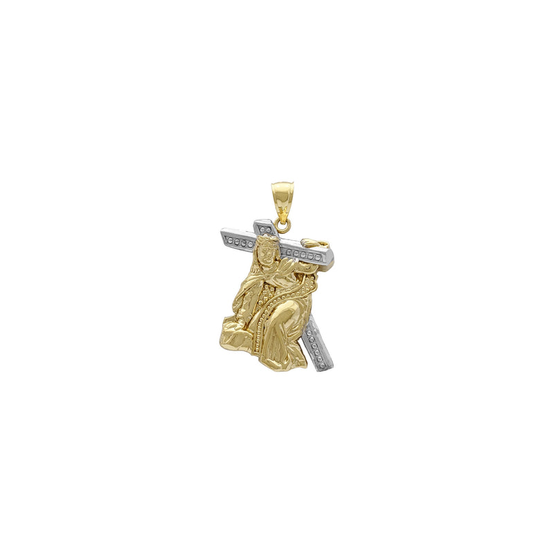 Cross-Bearer Jesus Pendant (14K) front - Popular Jewelry - New York
