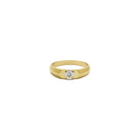 Cross Solitaire Ring (14K) front - Popular Jewelry - New York