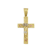 Pendentif Crucifixion bicolore (14K) avant - Popular Jewelry - New York