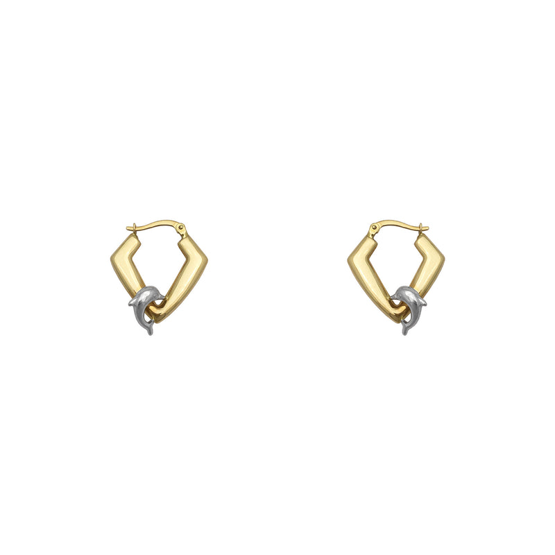 Dolphin V Hoop Earrings (14K) front - Popular Jewelry - New York