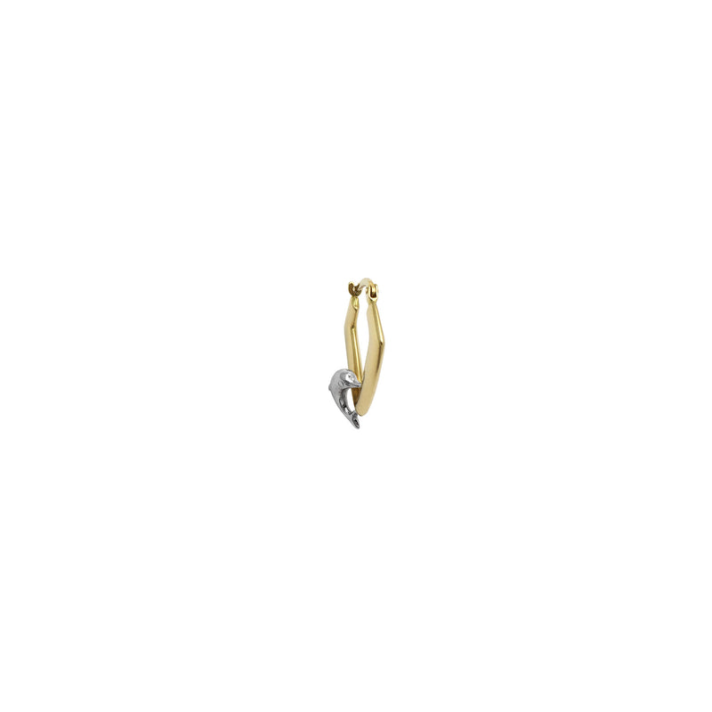 Dolphin V Hoop Earrings (14K) side - Popular Jewelry - New York