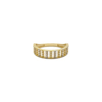 Gleaming Aligned Bars Half Eternity Ring (14K) front - Popular Jewelry - New York