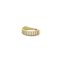 Gleaming Aligned Bars Half Eternity Ring (14K) side - Popular Jewelry - New York