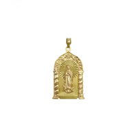 Guadalupe Virgin Two-Toned Shrine Pendant (14K) front - Popular Jewelry - New York
