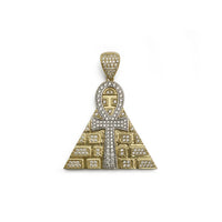 Pandantiv cu piramidă glaciară Ankh (14K) față - Popular Jewelry - New York