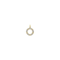 アイシー ハーティ ラウンド フレーム ペンダント (14K) フロント - Popular Jewelry - ニューヨーク