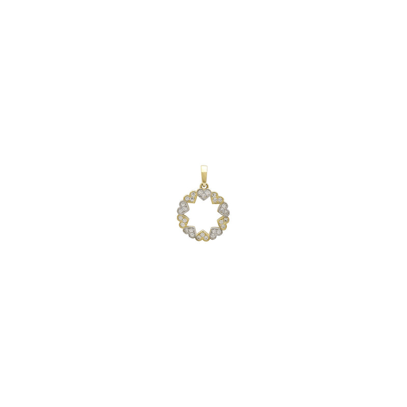 Icy Hearty Round Frame Pendant (14K) front - Popular Jewelry - New York