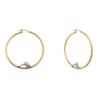 Jumping Dolphins Hoop Earrings large (14K) main - Popular Jewelry - Nouyòk