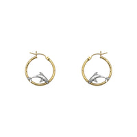 Jumping Dolphins Hoop Earrings small (14K) front - Popular Jewelry - New York
