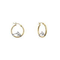 Jumping Dolphins Hoop Earrings small (14K) main - Popular Jewelry - New York