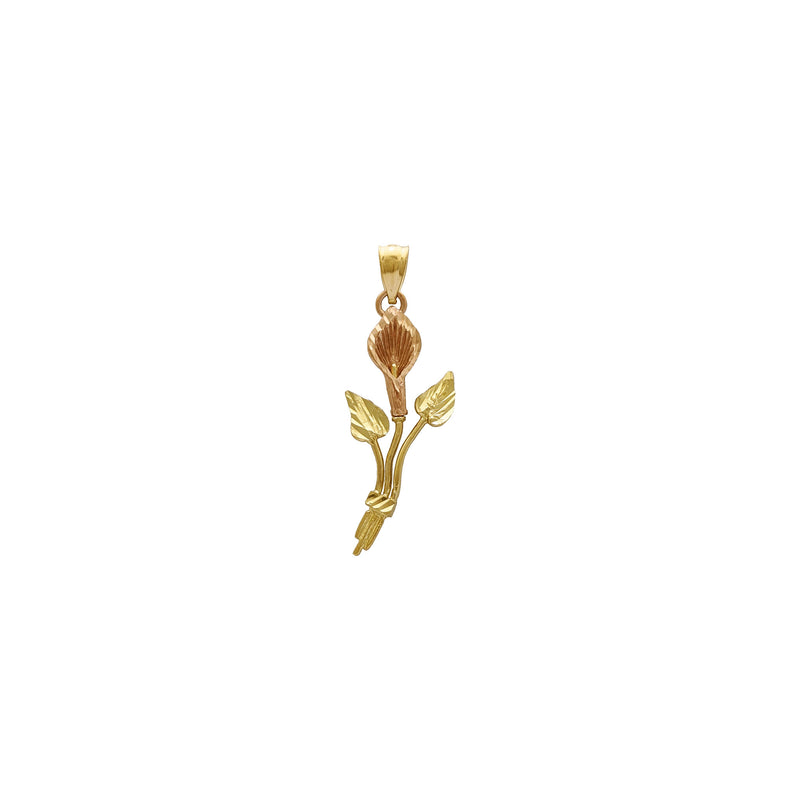 Orchid Two-Toned Pendant (14K) front - Popular Jewelry - New York