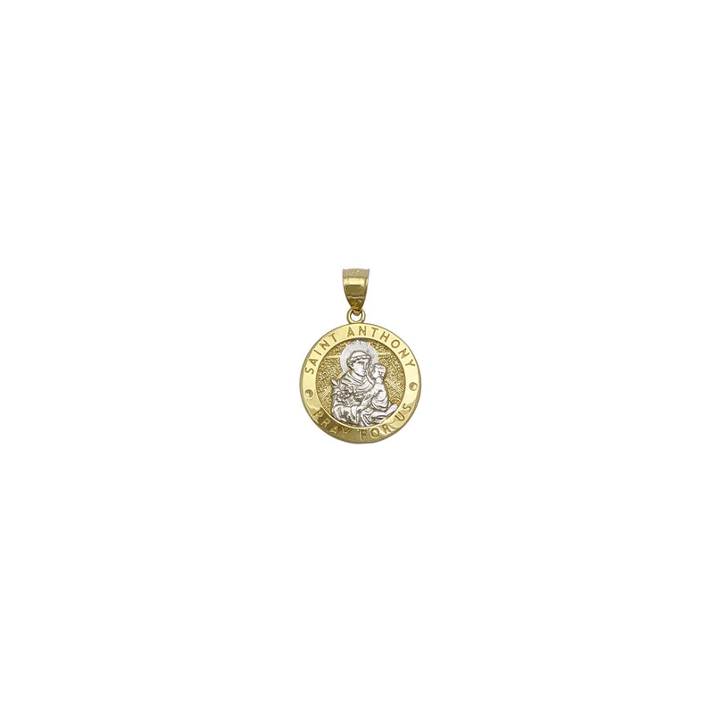 Saint Anthony Round Medallion Pendant (14K) front - Popular Jewelry - New York