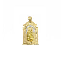 सेंट लाजर टू-टोंड श्राइन पेंडेंट (14K) फ्रंट - Popular Jewelry - न्यूयॉर्क