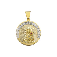 Кулон-медальйон з діамантовою огранкою Святої Варвари (14K) спереду - Popular Jewelry - Нью-Йорк